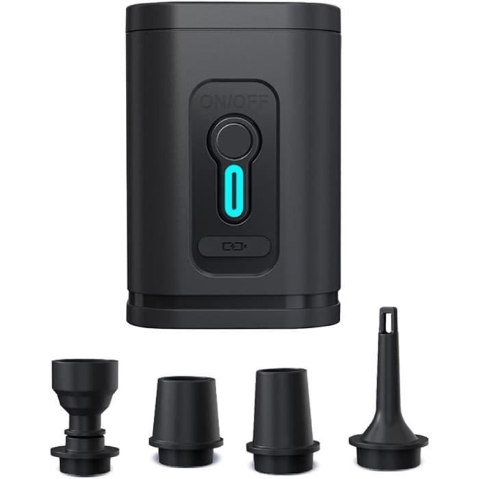 Pompe à air électrique à batterie, 5200 mAh, rechargeable, 2 en 1, mini pompe électrique avec USB, 3 buses d'air pour matelas gonflable, canapé, piscine, bateau gonflable Pompe à air électrique à batterie, 5200 mAh, rechargeable, 2 en 1, mini pompe électrique avec USB, 3 buses d'air pour matelas gonflable, canapé, piscine, bateau gonflable