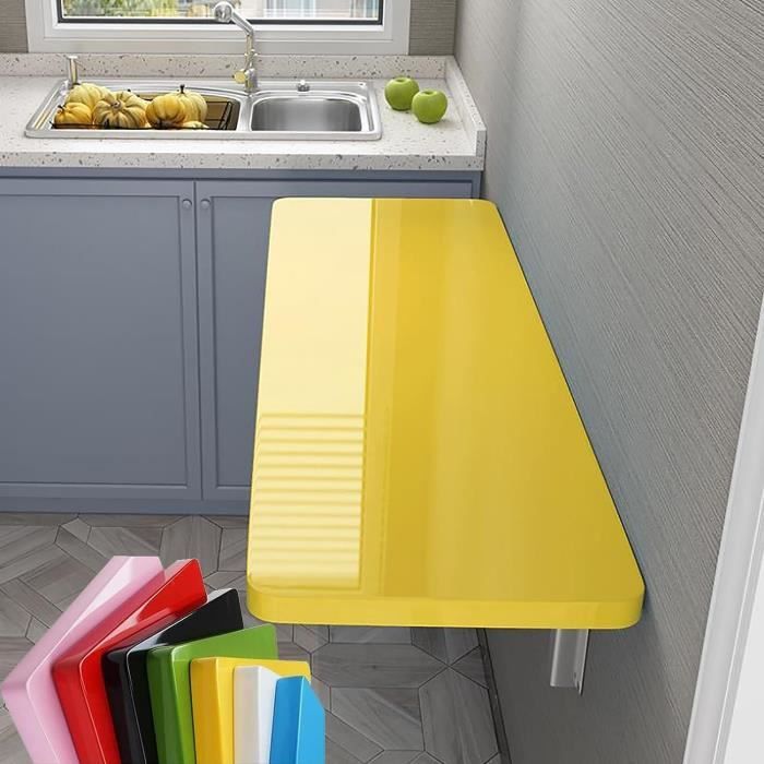 Table Pliante Murale Mikon - Coins Arrondis - Bureau, Cuisine, Enfant - Gain De Place Malin