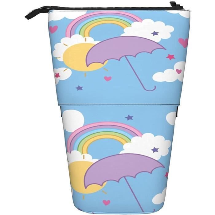 Trousse école Kawaii Trousse à Crayons Silicone Animale 2 En 1 - Porte-Stylo Dépliable - Pour École Et Bureau - Chat Gris Porte-stylo Dépliable Bureau