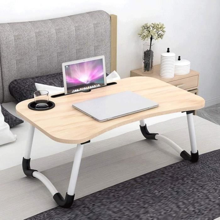 Table De Lit Pliante Pour Ordinateur Portable - Plateau 60x40 Cm, Pour Canapé, Lit, Travail Et Repas