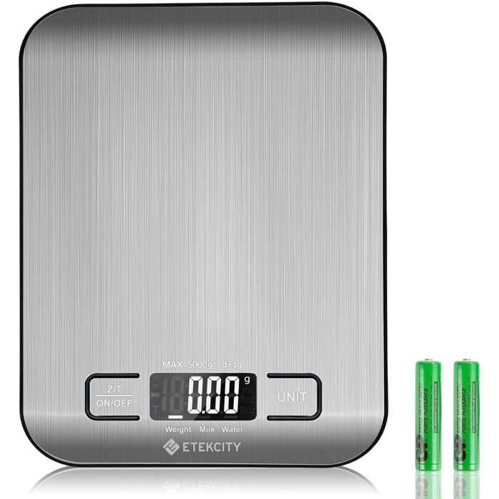 Balance De Cuisine lectronique 5 Kg 1G En Acier Inox Fonction Tare balance-de-cuisine-lectronique-5-kg-1g-en-acier-inox-fonction-tare