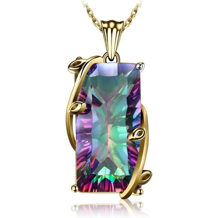 Pendentif Abstrait En Calcite Arc-en-ciel Et Argent 925 - 18cts, Provenance Mexique, Neuf Sans Emballage