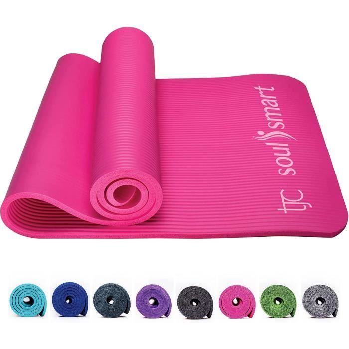 Tapis De Yoga Antidérapant TPE 8mm D'épaisseur - 183x61 Cm - Avec Sangle De Transport - Pour Fitness, Pilates, Maison Et Extérieur