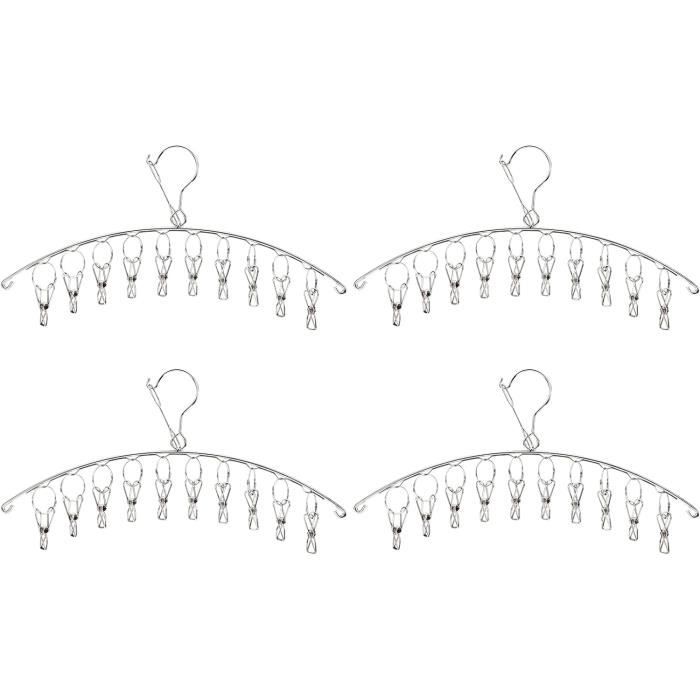 Séchoir Chaussettes Sous-vêtements 2 Séchoirs à Linge En Acier Inoxydable Avec 20 Clips - Pour Chaussettes, Sous-vêtements Et Vêtements Délicats Séchage Chaussettes