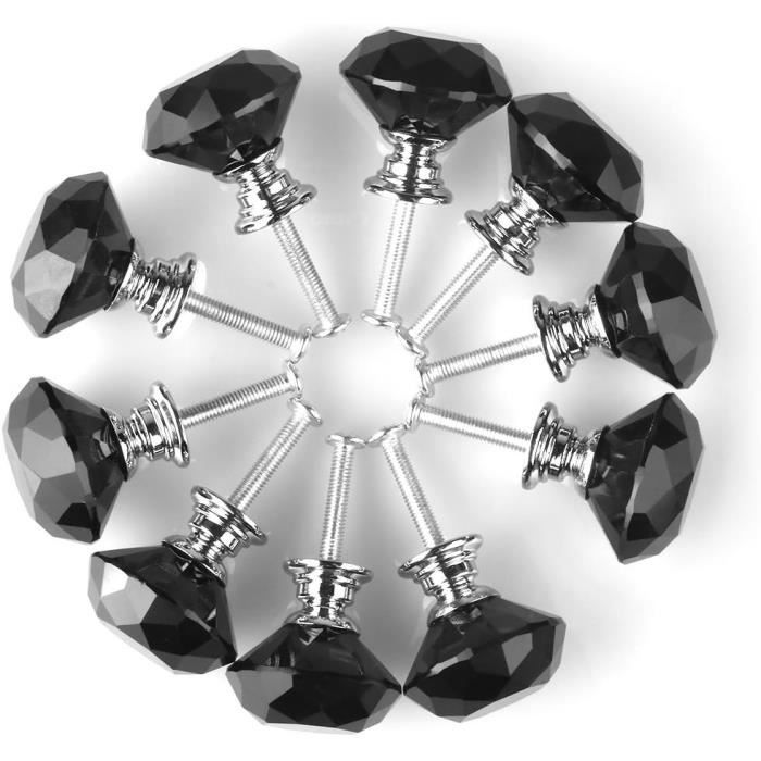Boutons De Porte Lot De 16 Boutons De Meuble Diamant Poignées De Meuble Cristal Boutons Pour