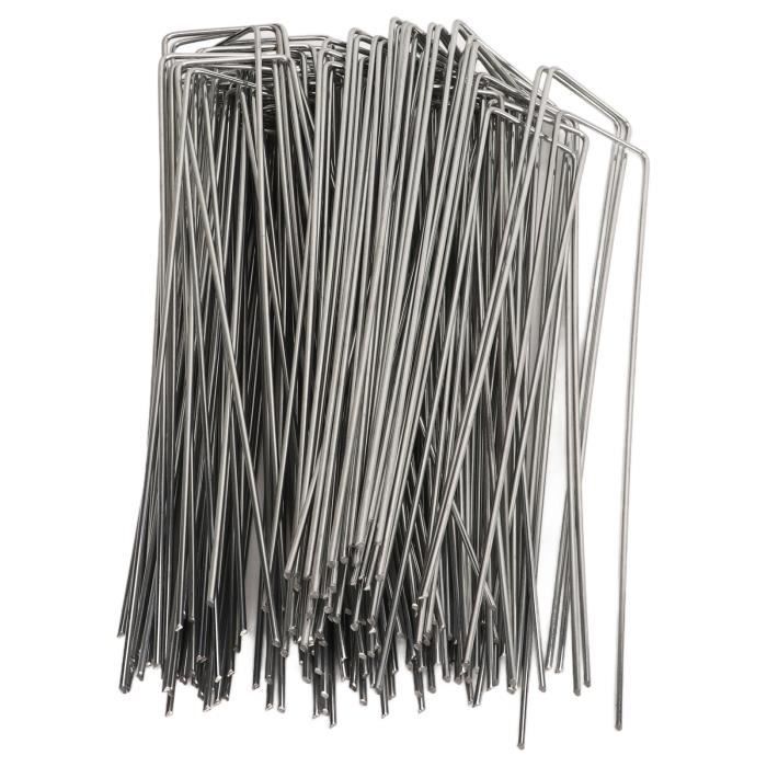 GARDENIX Lot De 100 Piquets IronPEG Acier Galvanisé - 150x30x3 Mm - Fixation Sol Durable Pour Bâches, Toiles