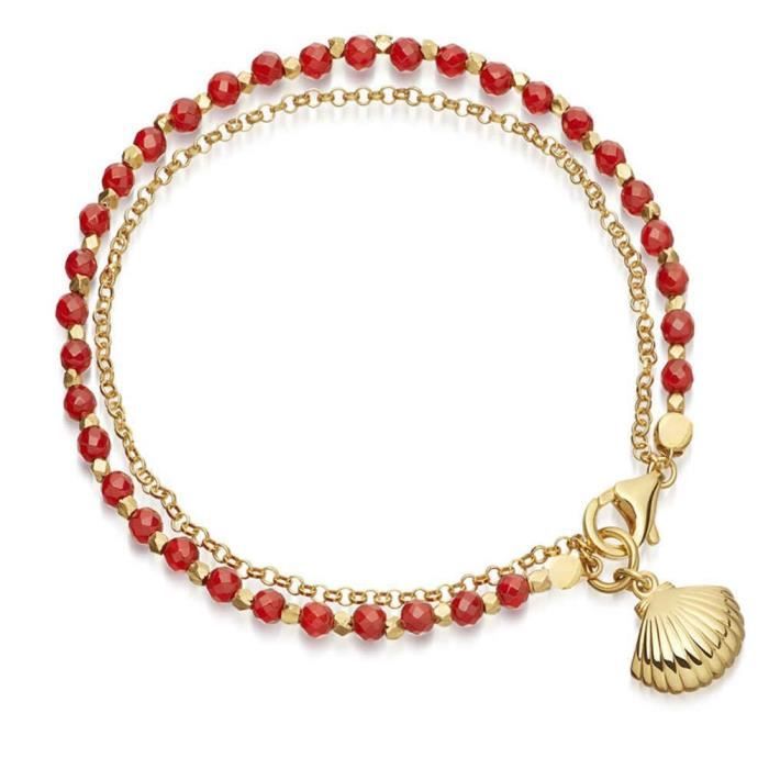 Bracelet Femme Fantaisie Cœur Strass Or - Bijou Élégant - Cadeau Saint-Valentin/Anniversaire