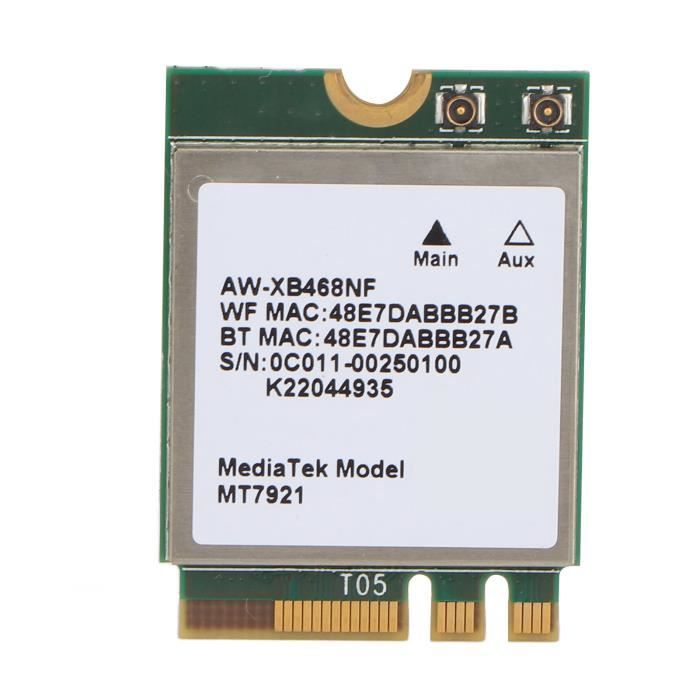 TMISHION carte réseau WIFI MT7921 NGFF M.2 Carte réseau 1800Mbps 2.4Ghz