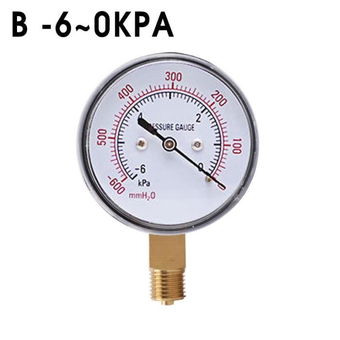 Manomètre à vide en acier inoxydable 1/4 NPT - TBEST - Pour mesurer le