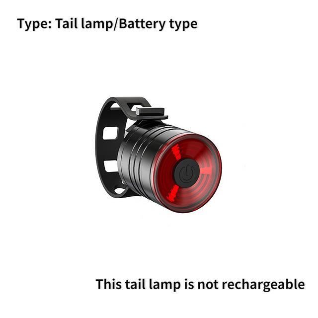 Bicycle light, front and rear bicycle lights, IP65 waterproof USB rechargeable, equipped with 6 super bright LED beads, 4 6 lighting modes, suitable for night driving