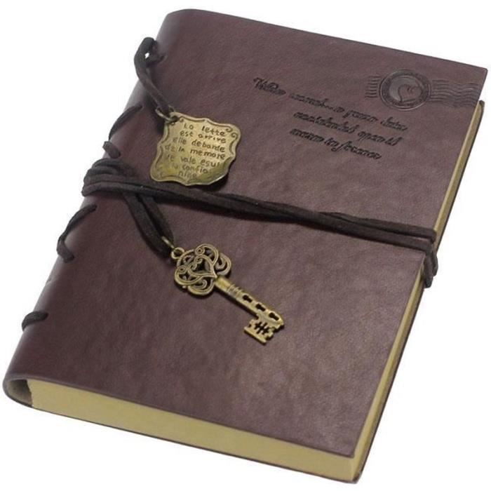 Nouveau Vintage Magic Key chaîne rétro carnet de notes en cuir Carnet ...