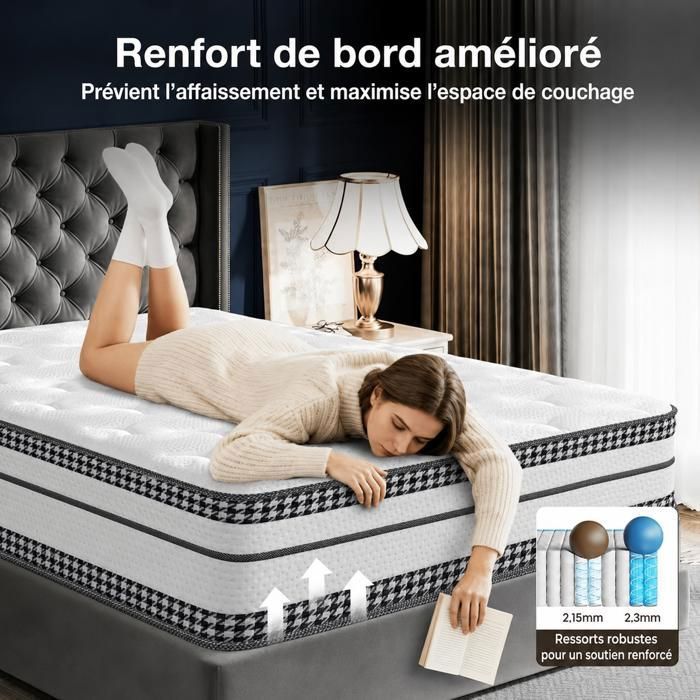 Matelas à ressorts ensachés 90x200 avec 1000 ressorts et 7 zones de confort - Soutien et adaptabilité parfaits - Matelas 90 x 200 cm 24 cm epaisseur - Matelas orthopédique 90/200 – ferme Matelas à ressorts ensachés 90x200 avec 1000 ressorts et 7 zones de confort - Soutien et adaptabilité parfaits - Matelas 90 x 200 cm 24 cm epaisseur - Matelas orthopédique 90/200 – ferme