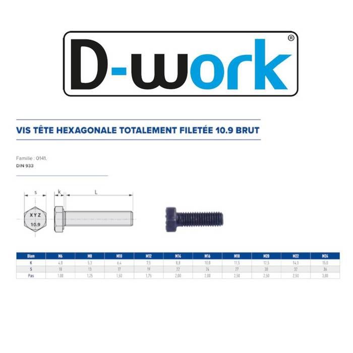 Vis Hexagonale Reyher – M16, Longueur 380 Mm, Acier 12.9, Fabrication Allemande