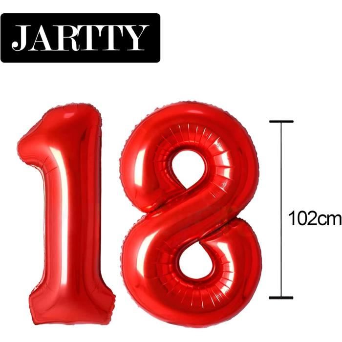 Ballon Anniversaire 18 Ans Ballons Chiffre Numéro 18 Rouge 101 Cm Gonflable  Grand Hélium Happy Birthday Fête Decoration[J5098]