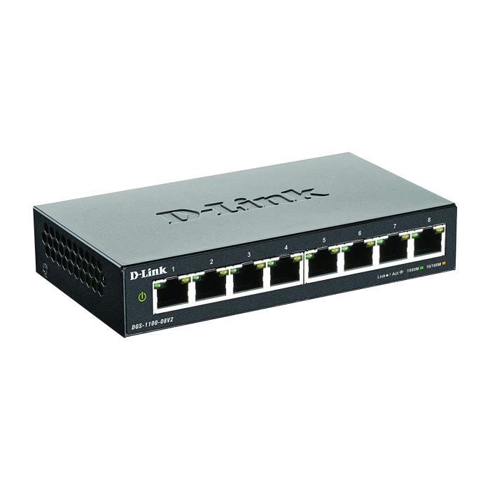 Commutateur Ethernet, 8 ports Smart Managed Gigabit Desktop EEE Network ...