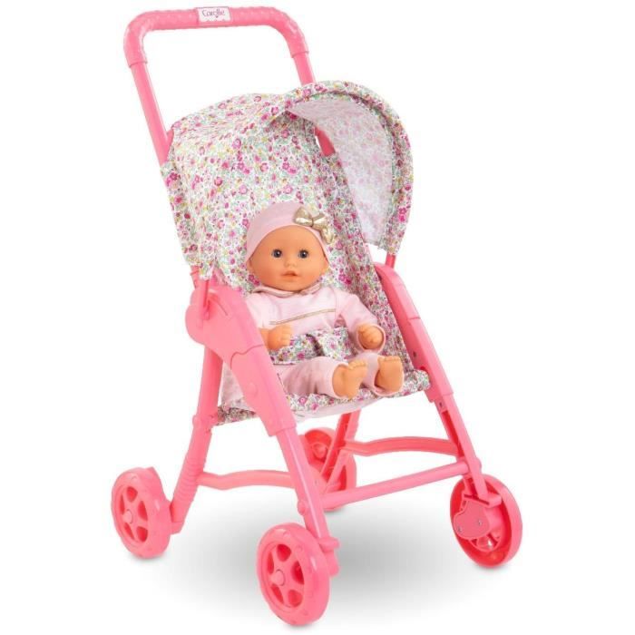 Kinderplay Poussette Poupee, Landeau Poupee Fille - Poussette pour Poupées,  Poussette de Conception Légère Stable, Hauteur Jusqu'à la Poignée 54 cm,  modèle KP0290T : : Jeux et Jouets