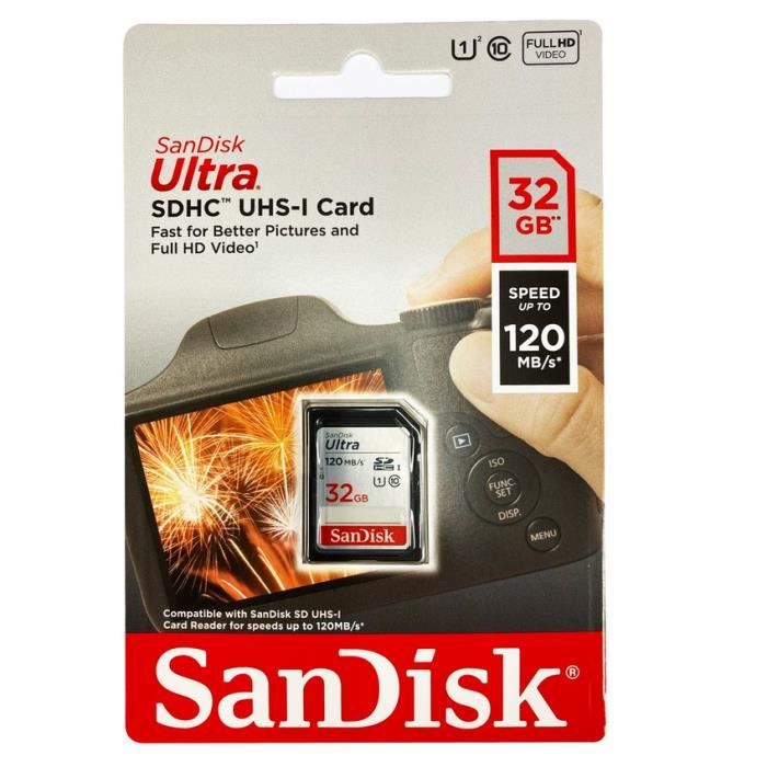 Sandisk – Carte Sd Ultra Haute Vitesse, 32/64/128 Go, 90 Mo/s, Classe 10,  Mémoire Flash, Pour Appareil Photo Full Hd - Cartes Mémoire - AliExpress