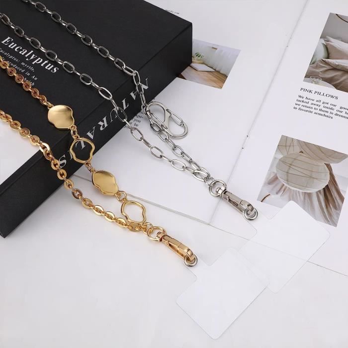 2 Chaînes De Téléphone - Collier Portable, Bracelet, Accessoire Déco