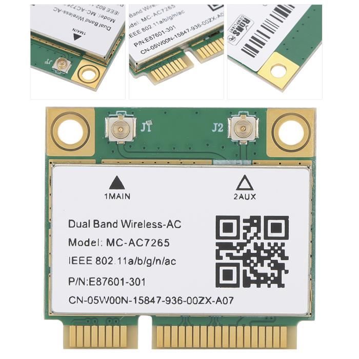 Carte réseau bibande Carte réseau PCIe, double bande de fréquences 2.4G ...