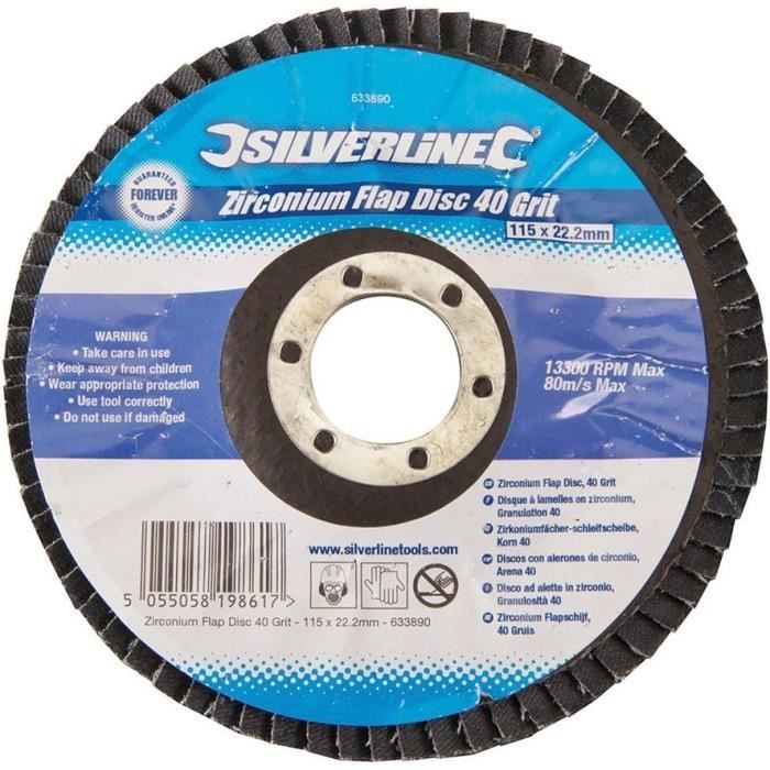 Disque à Lamelles Zirconium HERMES - Grain 80 - Diamètre 125 Mm - Alésage 22,23 Mm - Pour Meuleuse D'angle - Réf. 6042427