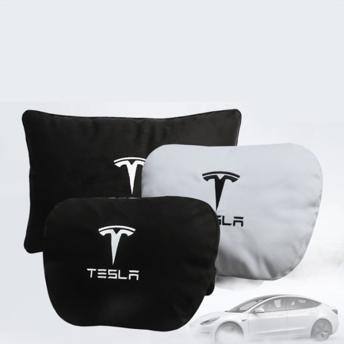 APPUI-TETE,1pcs White Headrest--oreiller en cuir Tesla modèle 3