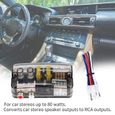 Convertisseur Audio pour voiture, 12V, RCA, stéréo, haut-parleur, adaptateur de niveau, ligne de fréquence ré-2