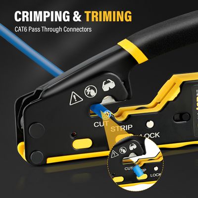 Cable Rj45 Brileine Kit De Sertissage RJ45 U2013 Outil De Sertissage RJ45 Cat5 Cat5e Cat6 Pour RJ11/12/RJ45 6P/8P Avec Testeur De Câble Réseau LAN, 50 Connecteurs CAT6 Pince Coupante