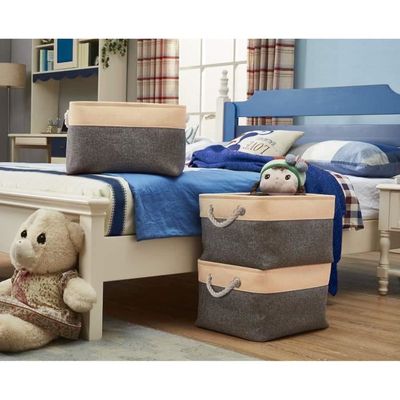 Panier De Rangement En Tissu Tressé - 38x27x27 Cm, Organisateur Pour Vêtements, Jouets, Linge, Idéal Pour Maison Ordonnée - 11