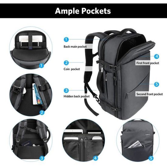 Inateck sac à online dos cabine grand 40l