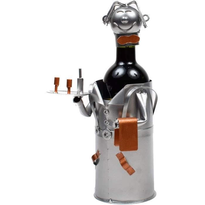 Porte-bouteille De Service En Métal Argenté, Réglable, D'occasion