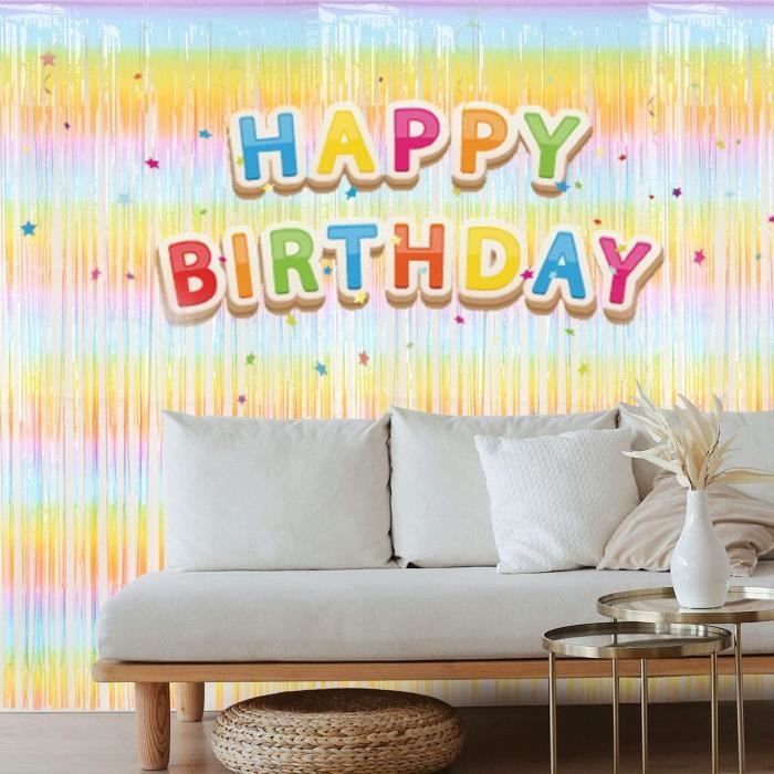 3 pièces Rideau Métallique de Frange Argent,1mx2m Scintillants Foil Rideau Shimmer Brillants Decoration Anniversaire Photo Fond,pour Deco Porte Fenetres,Disco,Scintillant Mariage,Maison,Fête,Noël