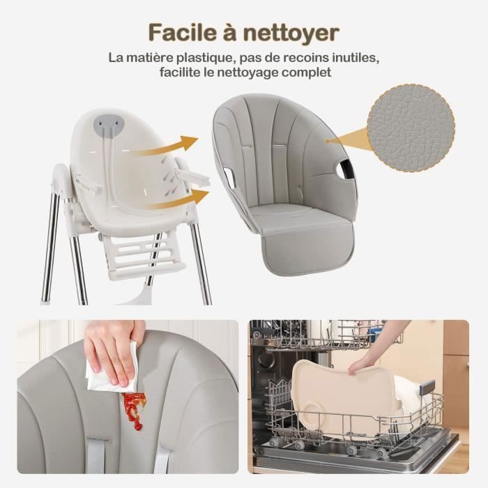 Chaise Haute évolutive 3 En 1 Arkyomi - Pliable, Réglable Avec Table Et Roulettes | De 6 Mois à 6 Ans