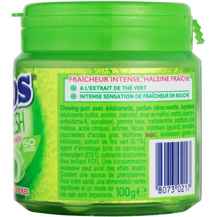 Chewing-gum sans sucre pure fresh goût citrus , Mentos ( 50