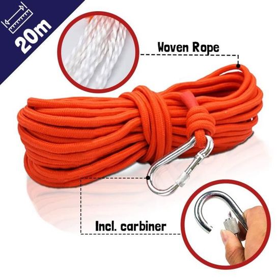 Corde Multifonction De 10 Mm Pour Camping, Randonnée, Aventures En Plein Air, Bateau, Pêche, Loisirs Créatifs