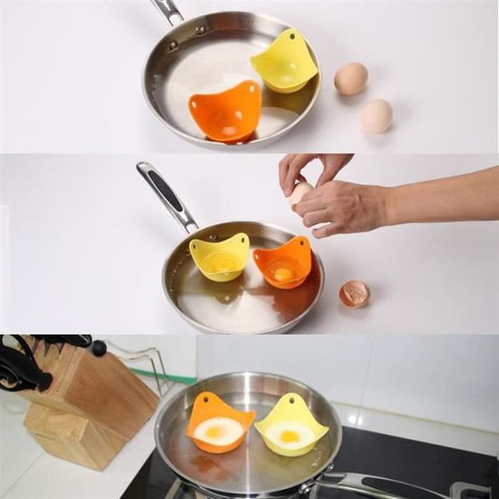 Pocheuse pour œufs Coupe Poach Silicone Jaune - Cdiscount Maison