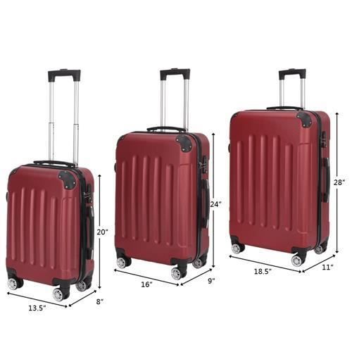 Lot De 3 Valises Vintage Revelation - Cuir Rouge - Bon état Mais Odeur - Pas De Roues