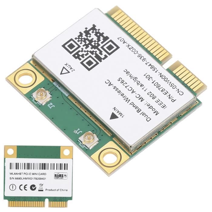 Carte réseau bibande Carte réseau PCIe, double bande de fréquences 2.4G ...