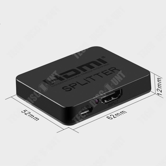 Ototon® Splitter HDMI 1 Entrée 2 Sortie Soutien 3D 4K 1080P Répartiteur HDMI  Dupliquer-Écran Miroir pour PS3-4 X-Box Blu-Ray HDTV - Cdiscount TV Son  Photo