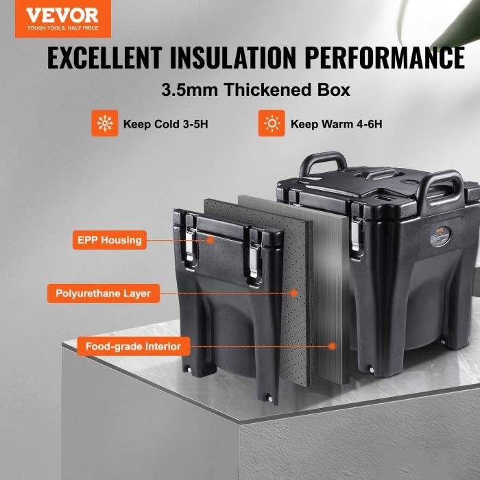 VEVOR Conteneur Isotherme 90 L Boîte de Transport LLDPE