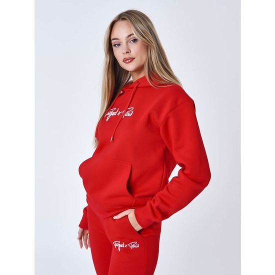 Pull court à capuche Femme - Rouge