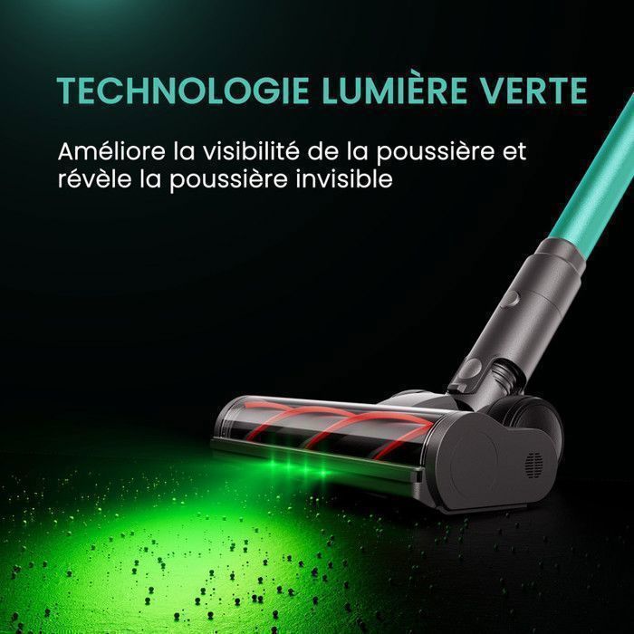 Nouveau Aspirateur Balai Sans Fil Puissant 65kpa/600w - Aspirateur Balai -Autonomie 70mins - Écran Tactile OLED - Capacité 1,5 L - Electroménager
