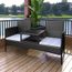 Salon De Jardin Contemporain Banc A Deux Places Avec Table Basse De Salon Scandinave