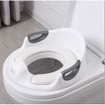 Réducteur de Toilette pour Bébé - Marque - Modèle - Siège de Toilette avec Coussin et Poignée - Blanc-0