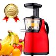 LCC® Slow Juicer pour jus de fruit frais / extracteur de jus à vitesse lente pour conservation de vitamines ( 37 tours/min) - rouge-0