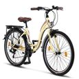Licorne Bike Stella Premium City Bike 24,26 et 28 pouces – Vélo hollandais, Garçon [26, Beige]-0