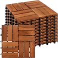 Dalle en bois d'acacia STILISTA - modèle mosaïque - lot de 11 dalles-0