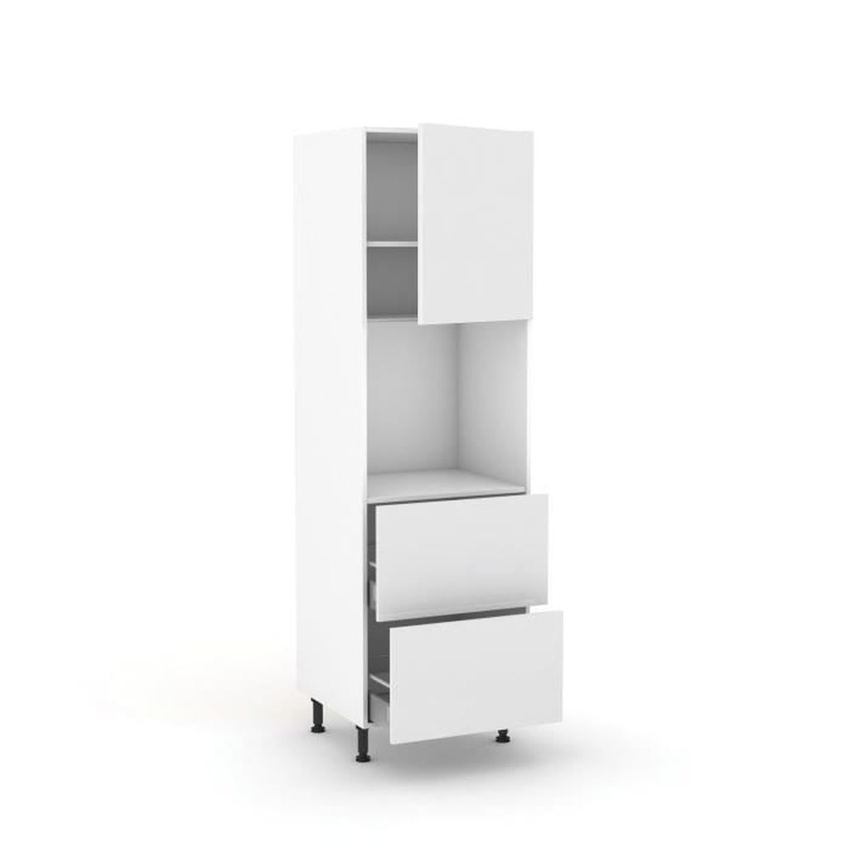 Rimini Blanc Meuble de cuisine armoire blanche pour four 14 porte + Rimini Blanc Meuble de cuisine armoire blanche pour four 14 porte +