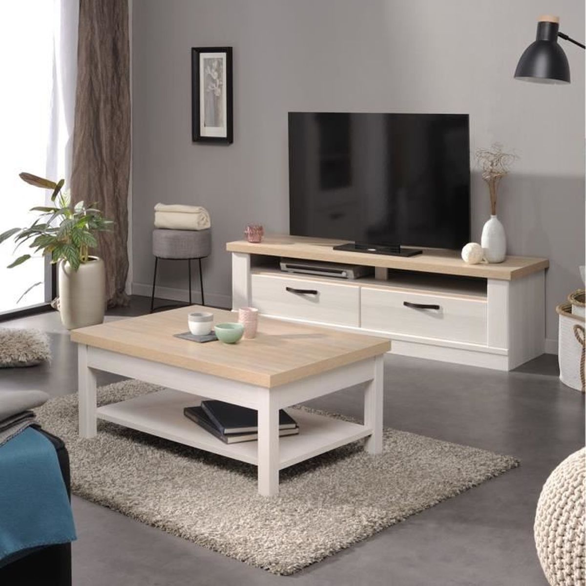 Clarence Ensemble Table Basse Meuble Tv Achat Vente Table