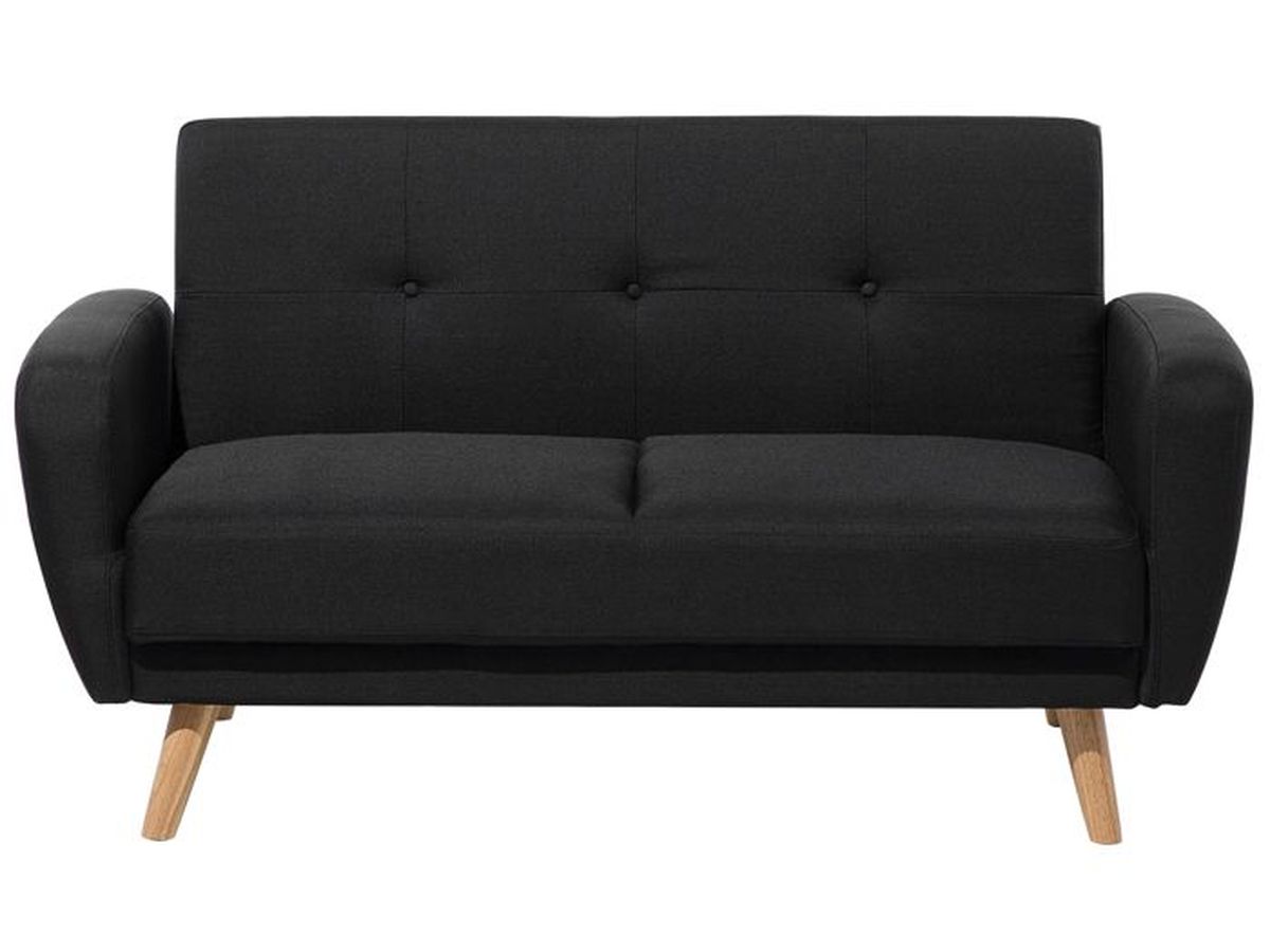 Canape Convertible 2 Places En Tissu Noir Florli Achat Vente Canape Sofa Divan Soldes Sur Cdiscount Des Le 20 Janvier Cdiscount