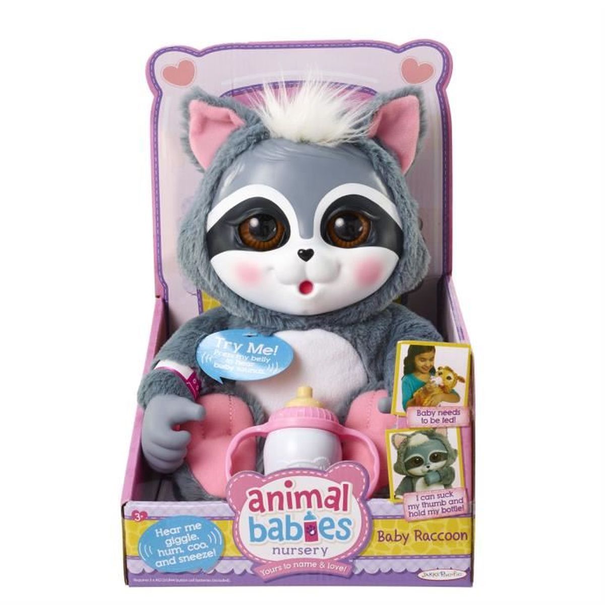Animal Babies Nursery Deluxe Plush Baby Raccoon Cdiscount Jeux Jouets